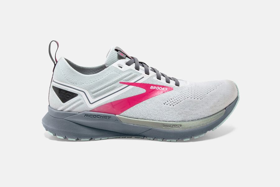 Brooks Israel Ricochet 3 Road Running Shoes Womens - White/Pink - EYL-126758